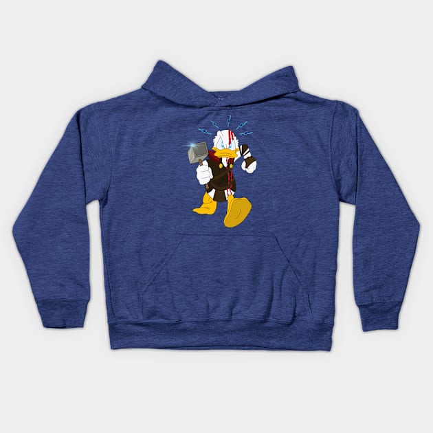 Duck of Thunder Kids Hoodie by WkDesign